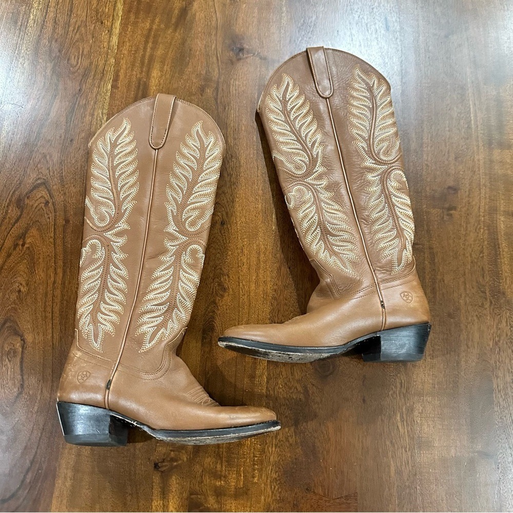 Ariat Ladies Belle Stretchfit Light Acorn Brown Tall Western Boots Sz 7.5
